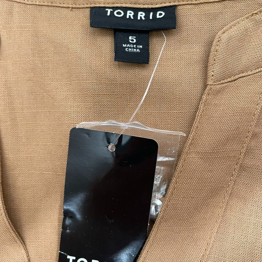 Torrid NEW Harper Linen Blend Pullover Tank Size 5X Light Caramel Color - Picture 5 of 10
